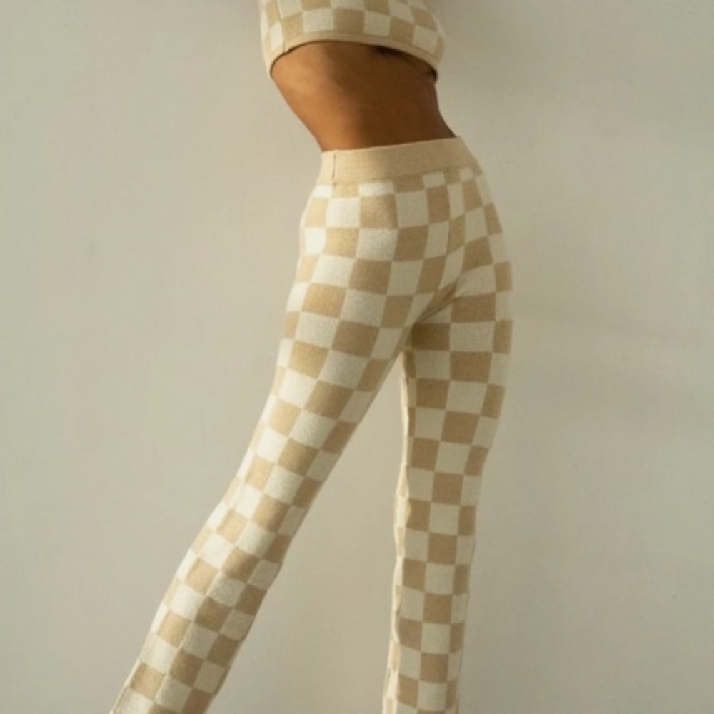 Belle the label tan checkered pants